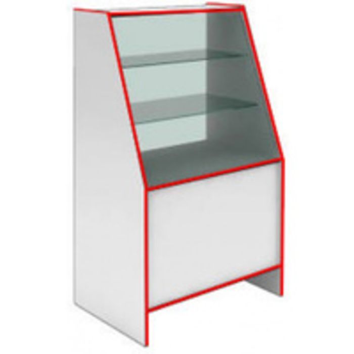 Прилавок-витрина демонстрационный S 6090 V STEP (кромка красная) - фото 2
