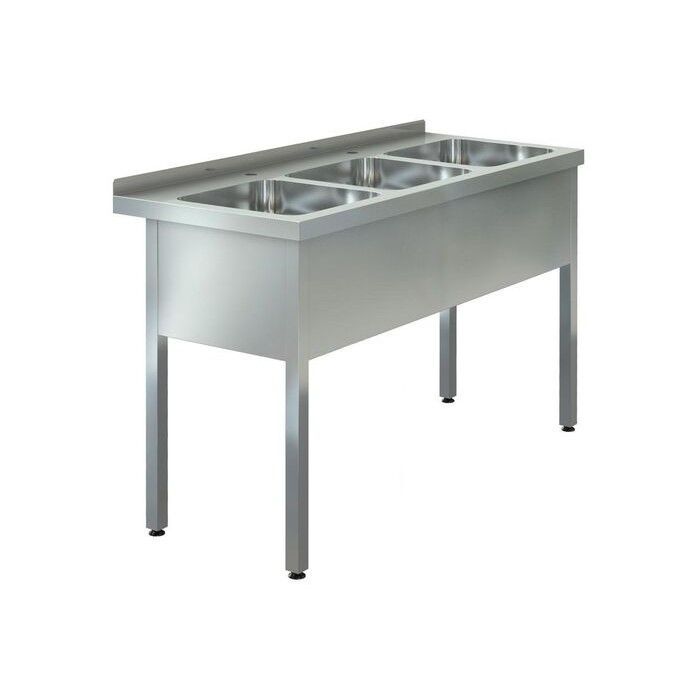 Ванна моечная цельнотянутая трехсекционная ВМ-3/400 Н (1500х600х850) - фото 2